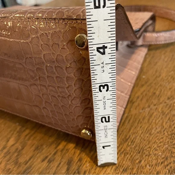 Kate Spade Knightsbridge Doris Satchel Croc Embossed Leather Sparrow Tan